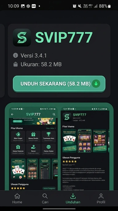 Tampilan halaman APK svip777
